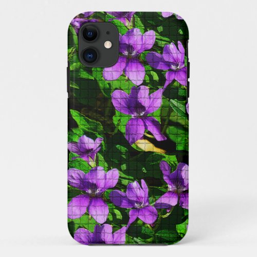WI State Flower Wood Violet Mosaic iPhone 11 Case