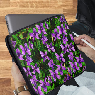 WI State Flower Wood Violet Mosaic Laptop Sleeve