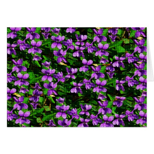 WI State Flower Wood Violet Mosaic Pattern Cards (Front Horizontal)