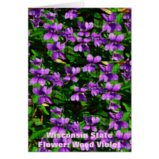 WI State Flower Wood Violet Mosaic Pattern Cards