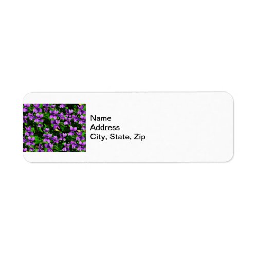 WI State Flower Wood Violet Mosaic Pattern Label