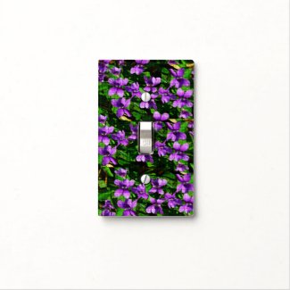 WI State Flower Wood Violet Mosaic Pattern Light Switch Cover
