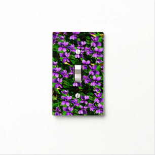 WI State Flower Wood Violet Mosaic Pattern Light Switch Cover