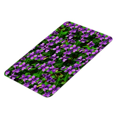 WI State Flower Wood Violet Mosaic Pattern Magnet