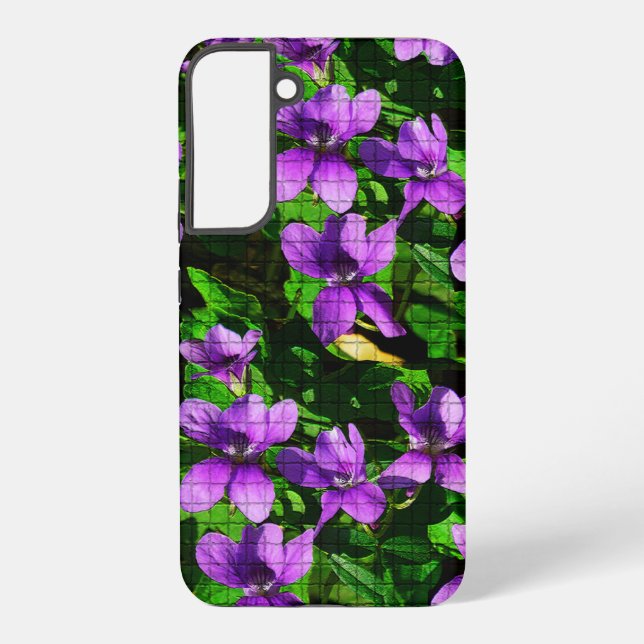 WI State Flower Wood Violet Mosaic Samsung Galaxy Case (Back)