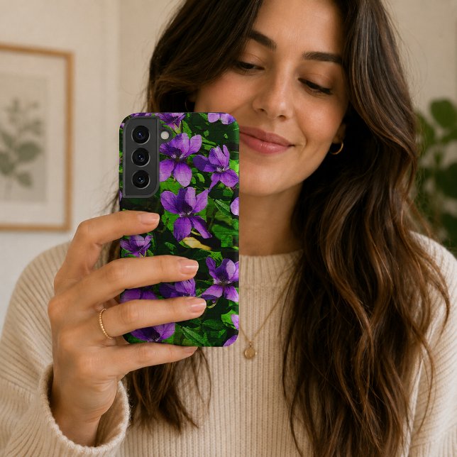 WI State Flower Wood Violet Mosaic Samsung Galaxy Case (WI State Flower Wood Violet Mosaic Samsung Galaxy Case)