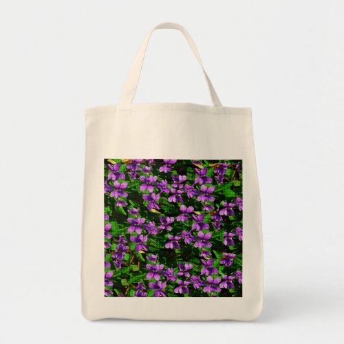 WI State Flower Wood Violet Mosaic Tote Bag