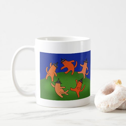 Wicca Cat Dancing Funny Matisse dace Parody Witchy Coffee Mug