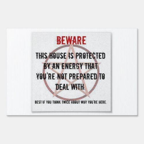 Wicca energy protected house yard sign