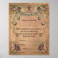 WICCA HANDFASTING CERTIFICATE - Parchment