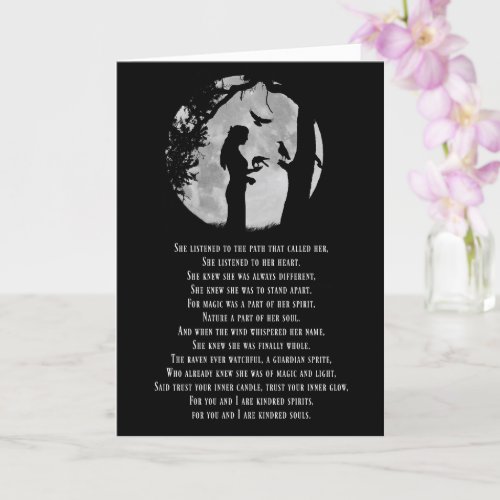 	Wicca Inspired Happy Birthday Poem With Ravens Card