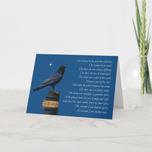 Wicca Inspired Magick Raven or Crow Birthday Card