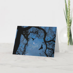 Wicca Inspired Magick Ravens and Oak Blank Card
