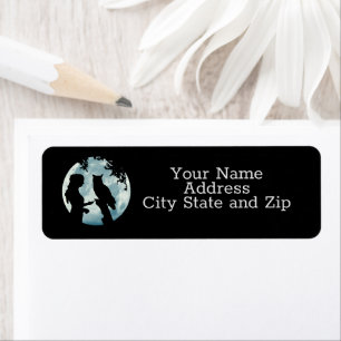 Wicca Mystical Girl and Owl Moon Return Address Label