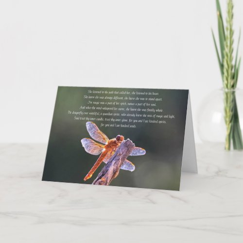 Wicca Pagan Inspired Dragonfly Birthday Card