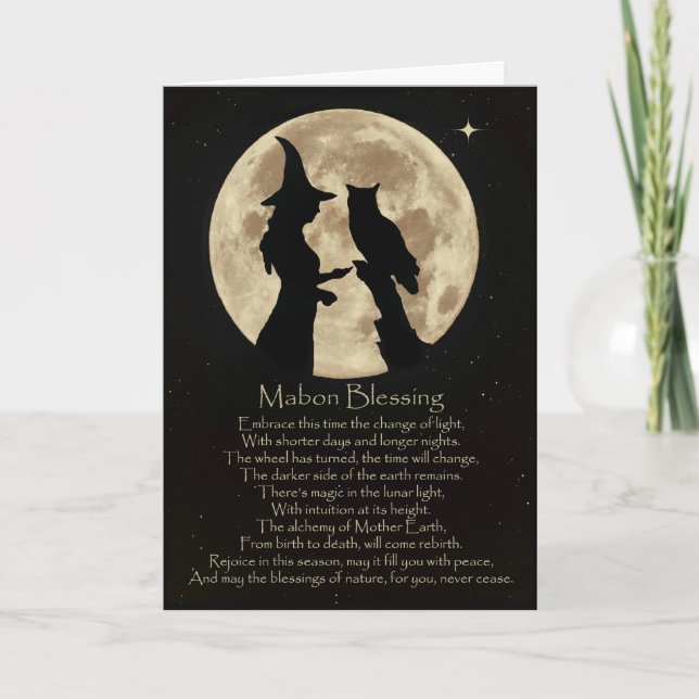 Wicca Pagan Mabon Blessings Autumn Equinox Card (Front)