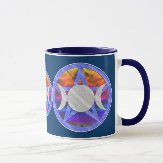 Wicca Pagan Pentagram Triple Goddess Cup Mug (Right)
