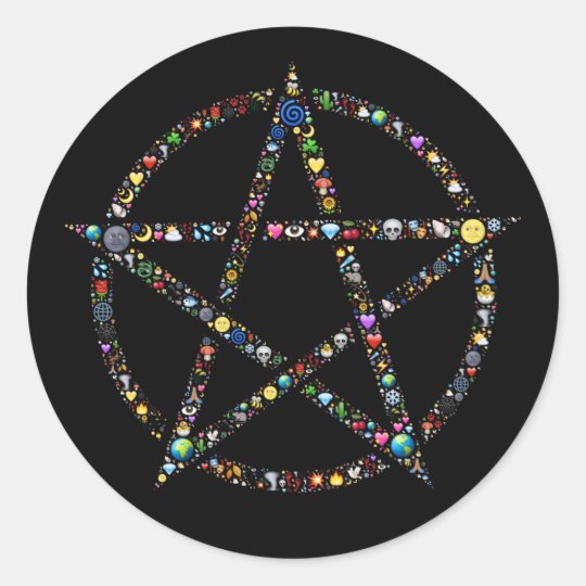 wicca pentagram stickers