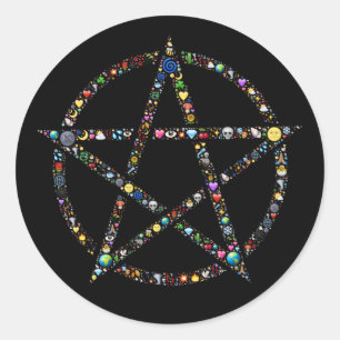 wicca pentagram stickers