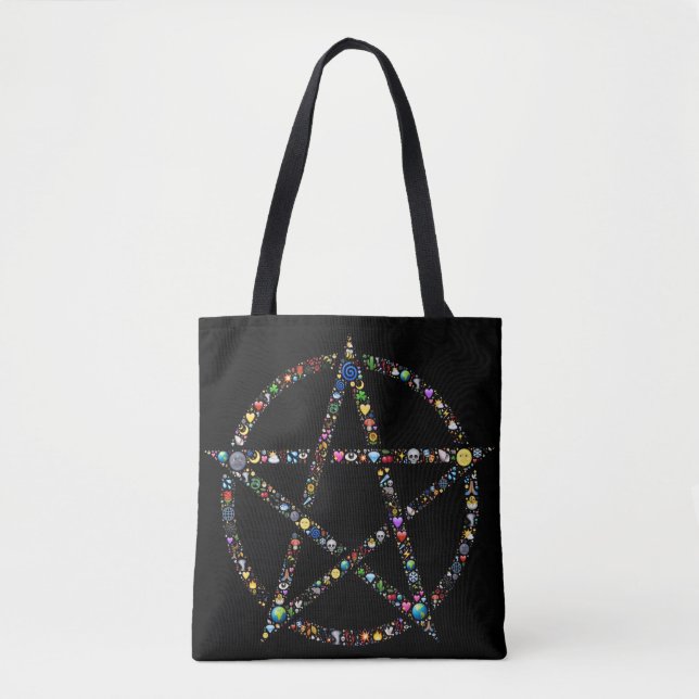 wicca pentagram tote bag (Front)