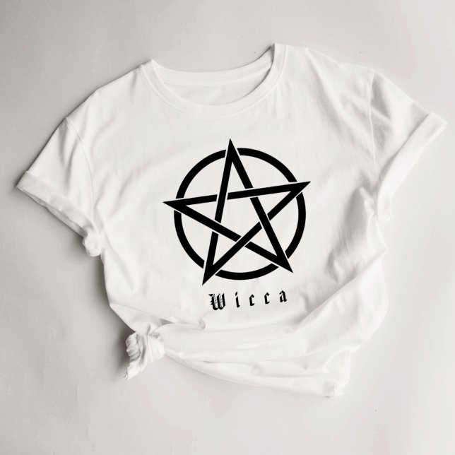 Wicca Pentagram Wiccan Text  T-Shirt (Creator Uploaded)