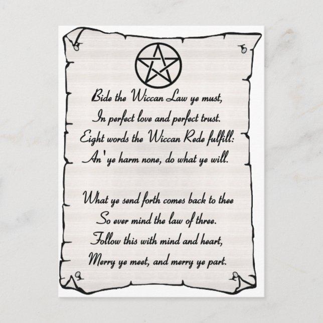Wicca Reade Postcard (Front)