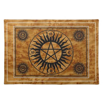 Wicca Witch Witchcraft Pentangle Sacred Altar Mat by Mal_Corvus at Zazzle