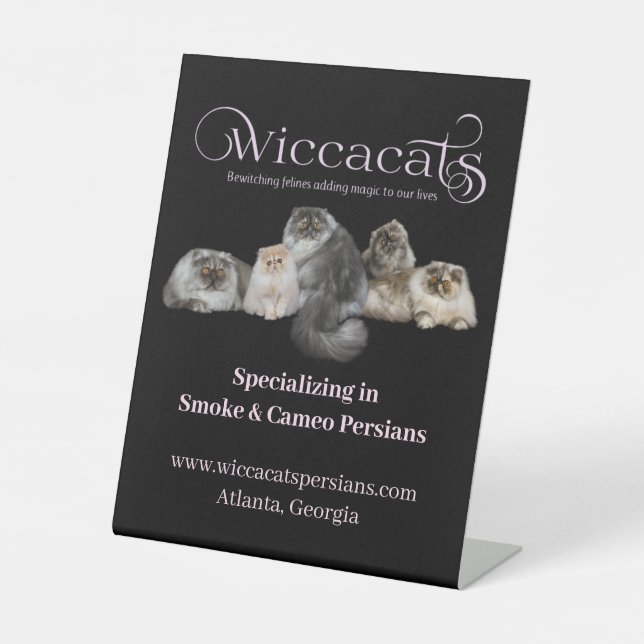 WiccaCats table sign (Front)