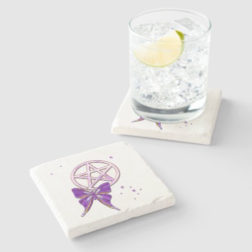 Wiccan Amethyst Jeweled Butterfly Art Stone Coaster