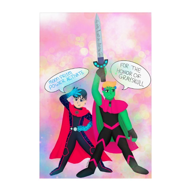 Wiccan and Hulkling Magical Girl Transformation Acrylic Print (Front)
