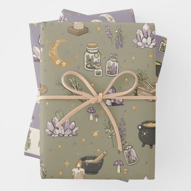 Wiccan Gift Wrap Set of 3 (In situ)