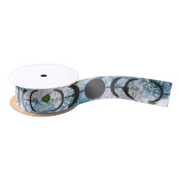 Wiccan Handfasting Blue Rose Moon Phase Satin Ribbon
