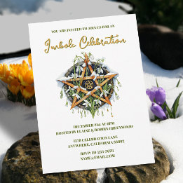 Wiccan Imbolc Candlemas Snowrops Pentacle Invitation