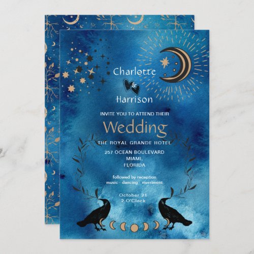 Wiccan Magic Constellation Unusual Wedding Invitation