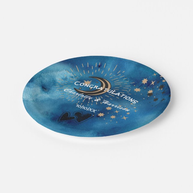 Wiccan Magic Constellation Unusual Wedding Paper Plates (Angled)