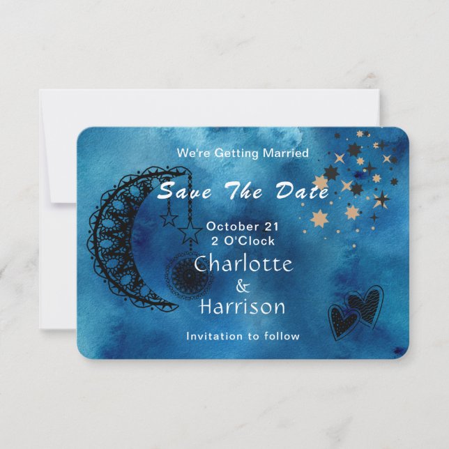 Wiccan Magic Constellation Unusual Wedding Save The Date (Front)