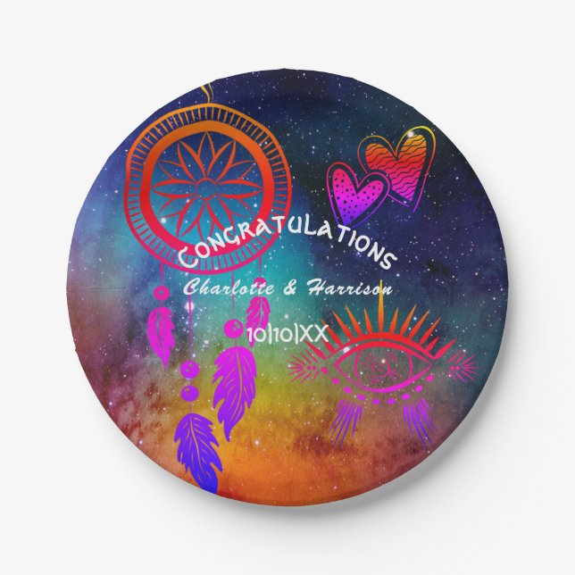 Wiccan Magic Unusual Wedding Paper Plates (Front)
