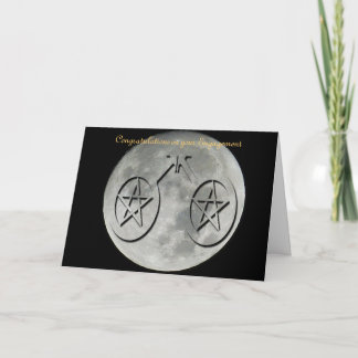 Wiccan Moon Pentacle Gay Engagement Card 2