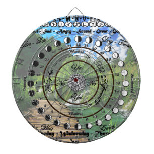 Wiccan Pagan Pendulum Chart Dartboard With Darts