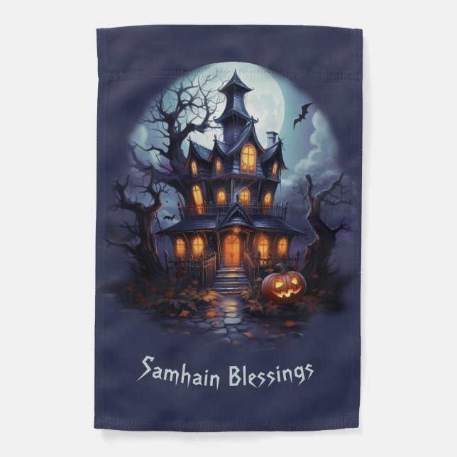 Wiccan Pagan Samhain Blessings Garden Flag (Front)