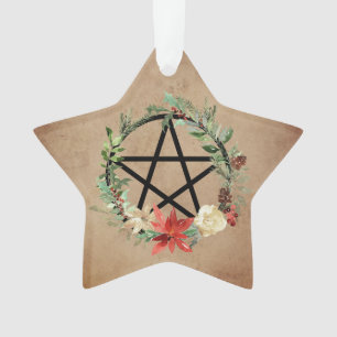Wiccan Pagan Wreath Pentacle Ornament