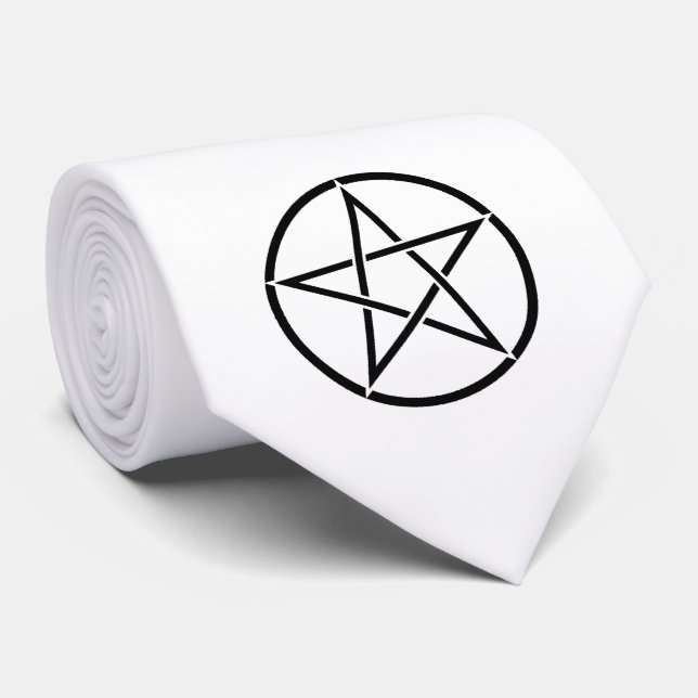 Wiccan Pentacle (Pentagram) Neck Tie (Rolled)