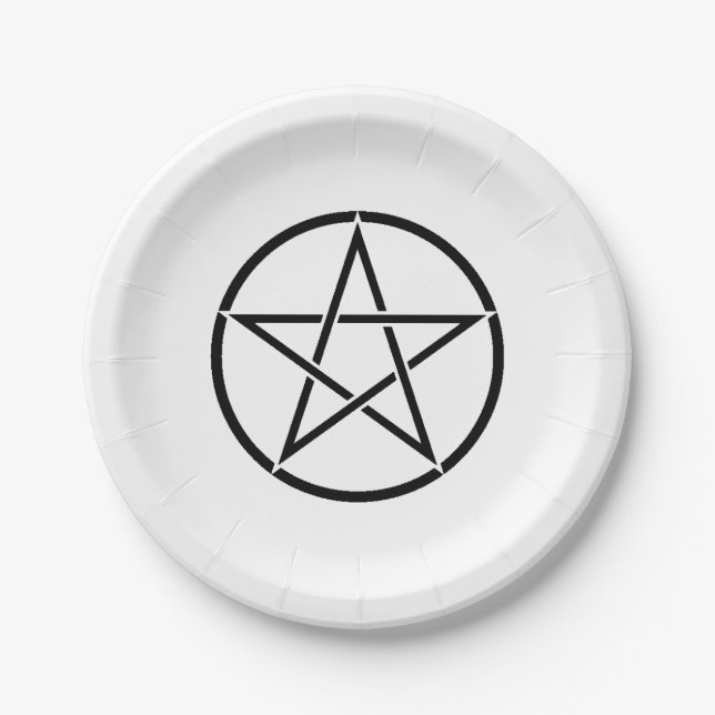 Wiccan Pentacle (Pentagram) Paper Plates (Front)