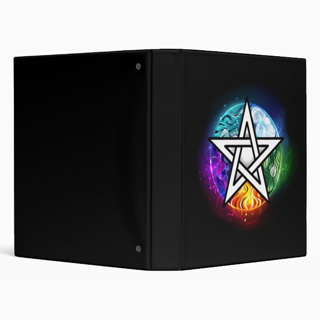 Wiccan pentagram 3 ring binder (Background)
