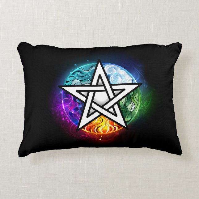 Wiccan pentagram accent pillow (Front)