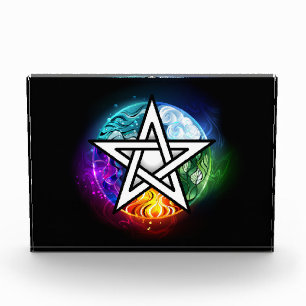 Wiccan pentagram acrylic award