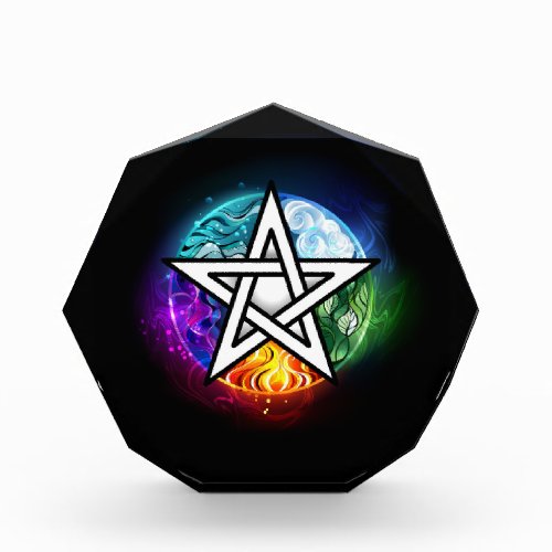 Wiccan pentagram acrylic award