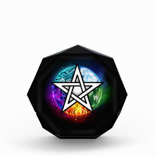 Wiccan pentagram acrylic award