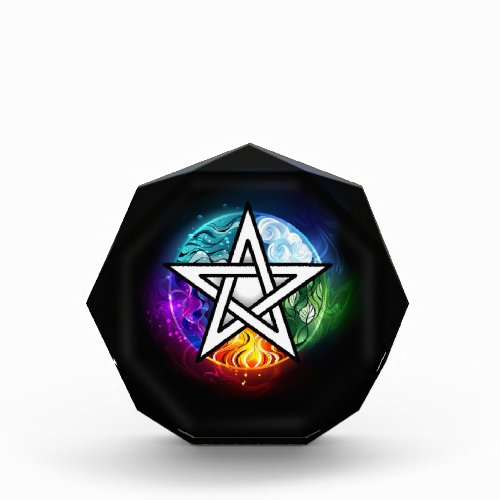 Wiccan pentagram acrylic award