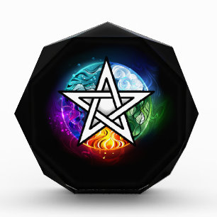 Wiccan pentagram acrylic award